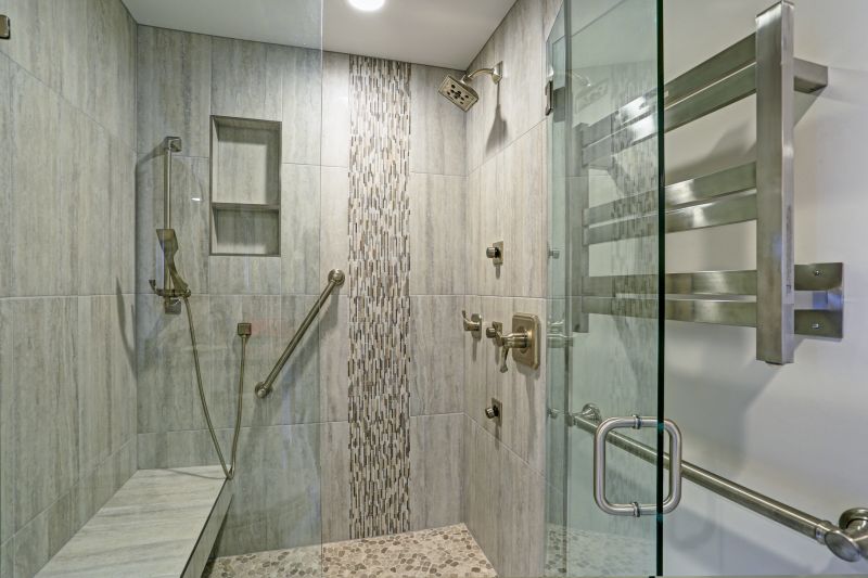 Large Tile Pattern in Shower Area